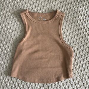 Aerie Cropped Tank • brown/tan • Medium